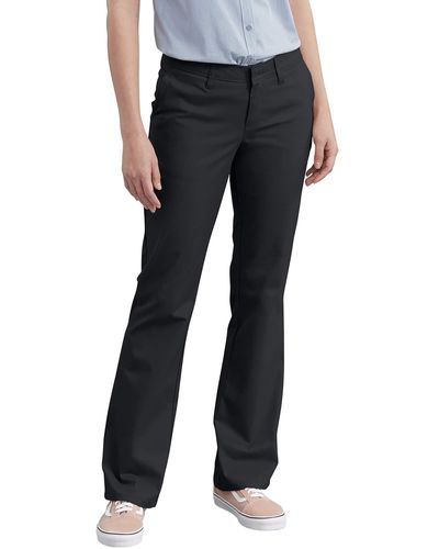 Dickies Flat Front Stretch Twill Pant Slim Fit Bootcut Khakis - Schwarz