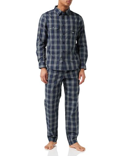 Emporio Armani Underwear Yarn Dyed Woven Pyjamas - Blau