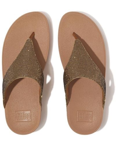 Fitflop Lulu Glitterball Toe-post Sandals - Brown