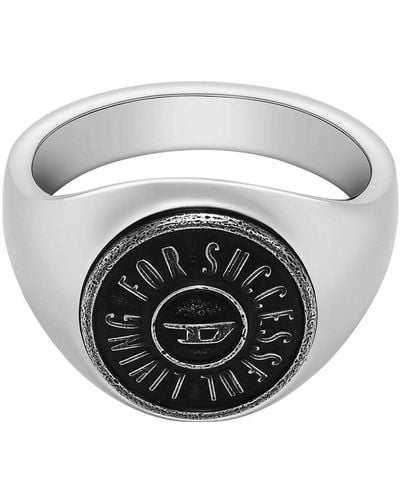 DIESEL Bague Acier Inoxydable 32025876 - Métallisé