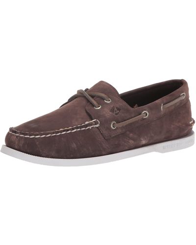 Chaussures Bateau (Boat Shoes) Sperry Top-Sider En Cuir Marron - Taille Enfant 9.5 US - Très Bon état