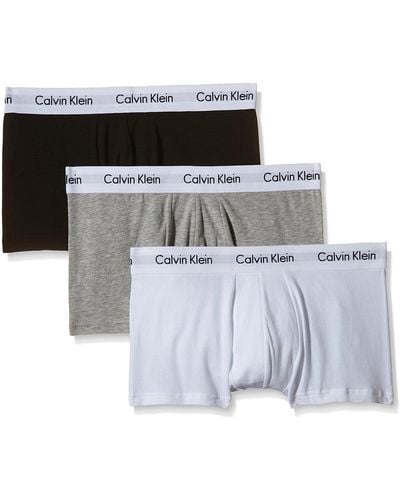 Calvin Klein Lot de 3 boxers en coton stretch pour homme - Métallisé