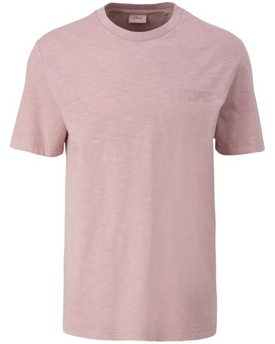 S.oliver 2151423 T-Shirt mit Label Print - Pink