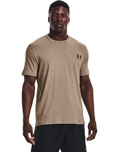 Under Armour Sportstyle Left Chest Short Sleeve T-shirt - Brown