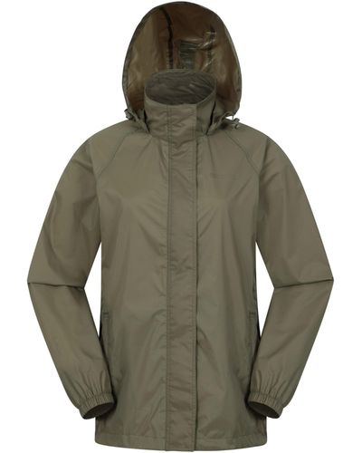 Mountain Warehouse Veste Pakka pour femmes - Imperméable, veste décontractée pliable, respirante, légère, manteau confortable - Vert