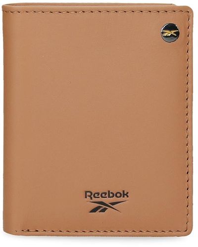 Reebok Switch Vertical Wallet With Purse Brown 8.5 X 10.5 X 1 Cm Leather