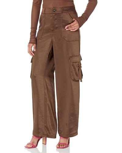 The Drop Jessina Shine Cargo Trousers - Brown