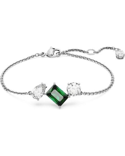 Swarovski Bracelet Mesmera Orné de Cristaux Blancs et Vert - Métallisé