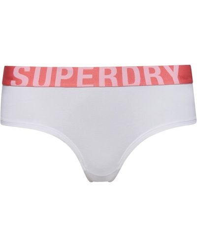 Superdry Organic Cotton Large Logo Hipster Briefs - Pink