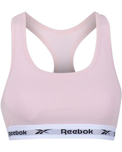 Reebok S Tabitha Crop Top Lightly Lined Bralette Frost Berry S - Pink