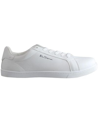 Ben Sherman Gino Synthetic Low Lace Up S Trainers Ben3422 White - Grey