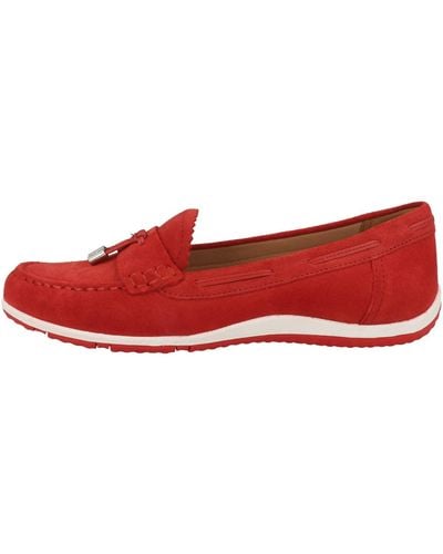 Geox D Vega Moc Moccasin Suede - Rot