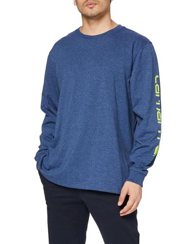 Carhartt Signature Sleeve Logo T-Shirt met Lange mouwen T Shirt - Blau