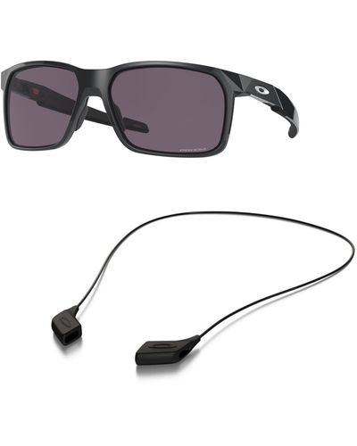 Oakley Oo9460 Sunglasses Bundle: Oo 9460 946001 Portal X Carbon Prizm Grey And Medium Black Leash Accessory Kit