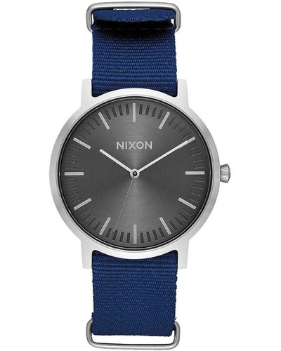 Nixon Analog Quarz Smart Watch Armbanduhr mit Nylon Armband A1059-1893-00 - Grau