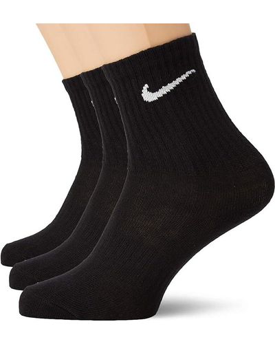 Nike Sokken 6 Paar One Quater Socks Korte Sokken Enkelhoog Wit Zwart Gemengd