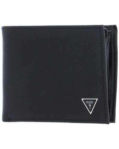 Guess Portafoglio Certosa smart flat billfold saffiano nero GS23GU04 SMECRSLEA27 NERO