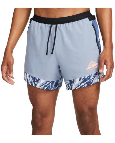 Nike Dri-fit Flex Stride 5" Brief-lined Trail Running Shorts - Blue