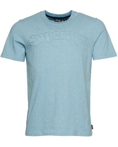 Superdry Vintage Cooper Class EMBS tee M1011539A Stone Blue Marl 2XL Hombre - Azul