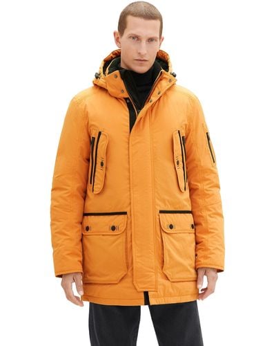 Tom Tailor 1037356 Winterparka mit Abnehmbarer Kapuze - Orange