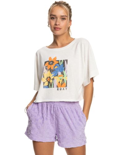 Roxy Crop Oversized T-Shirt for - Oversize Crop-T-Shirt - Frauen - S - Weiß