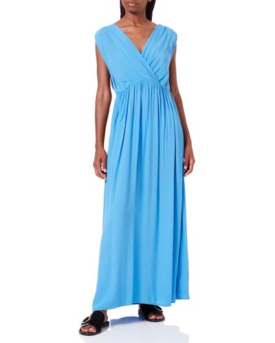 Benetton Vestito 43a0dv01n Dress - Blue