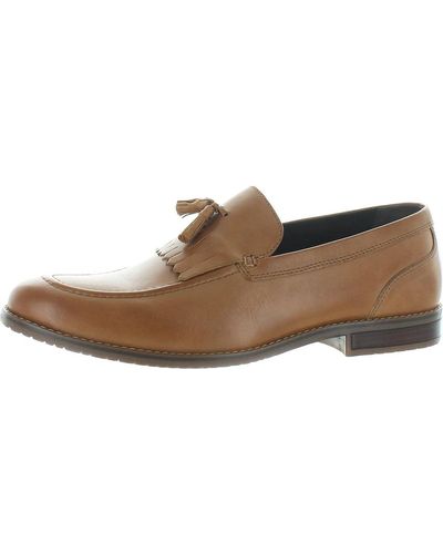 Rockport S Style Purpose 3 Kiltie Leather Slip On Tassel Loafers - Brown