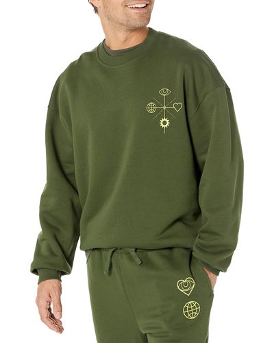 Amazon Essentials Oversized-fit Crewneck Sweatshirt - Green