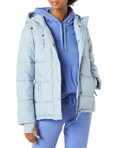 Amazon Essentials Heavyweight Long-sleeve Hooded Puffer Coat - Blue