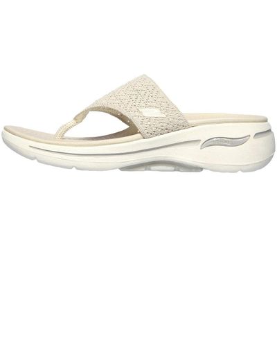 Skechers Go Walk Arch Fit Knit 3 Point Sandal Natural 9 B - Multicolore