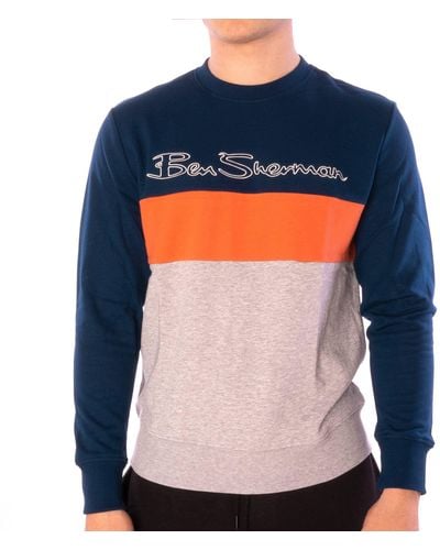 Ben Sherman Sports Logo Sweatpulli Sweater - Blau