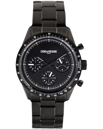 Zadig & Voltaire Analog Quarz Uhr mit Edelstahl Armband ZVM301 - Schwarz