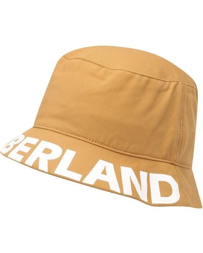 Timberland Bucket Hat Met Logo Bedrukte Rand Color Wheat Maat S M Voor - Naturel