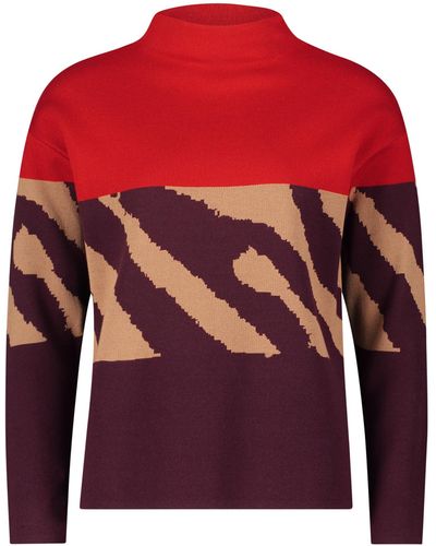 Betty Barclay Strickpullover mit Muster Patch Red/Dark Red,36 - Rot