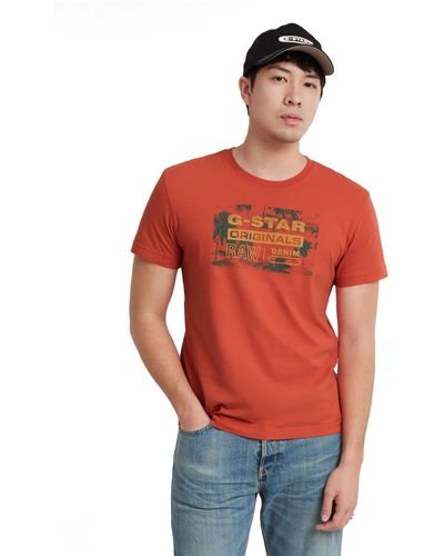 G-Star RAW Framed Palm Originals R T T-shirt - Red