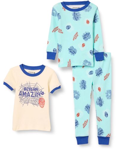 Amazon Essentials Marvel Conjuntos de Pijama Ceñidos de Algodón Niño - Azul