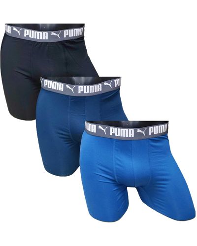 PUMA 3 Pack Performance Boxer Briefs - Blue