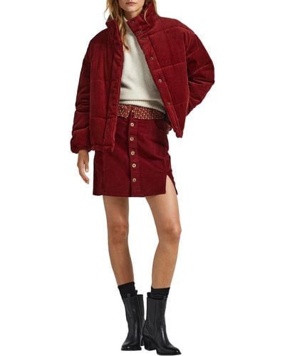 Pepe Jeans Vicky Cord Rok - Rood
