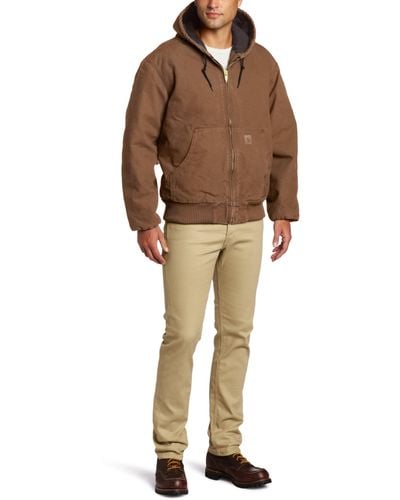 Carhartt 's Big & Tall Quilted Flannel-Lined Sandstone Active Jacke J130 - Mehrfarbig