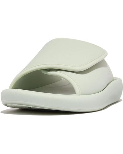 Fitflop Iqushion City Adjustable Water-resistant Slides Wedge Sandal - White