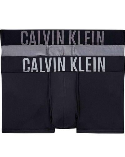 Calvin Klein Boxer Lot De 2 Caleçon Taille Basse Stretch - Bleu
