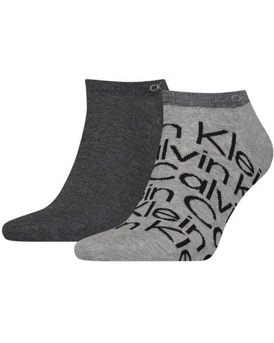 Calvin Klein Logo Liner Socks 2 Pack Trainer - Black