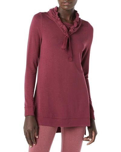 Amazon Essentials Supersoft Terry Long-sleeve Funnel Neck Tunic - Purple