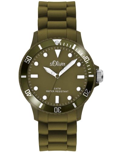 S.oliver Armbanduhr Medium Sizeen Silikon grün SO-2308-PQ