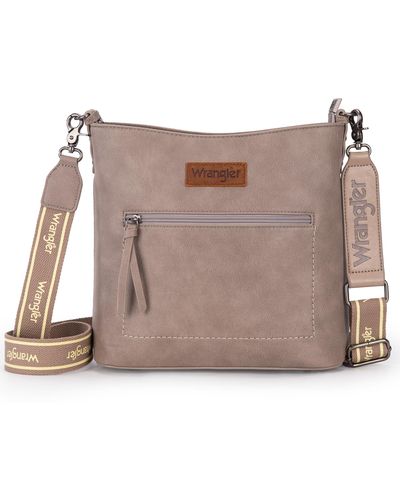 Wrangler Crossbody Purse Bag Handbags For Lightweight Large Medium Size - Brown