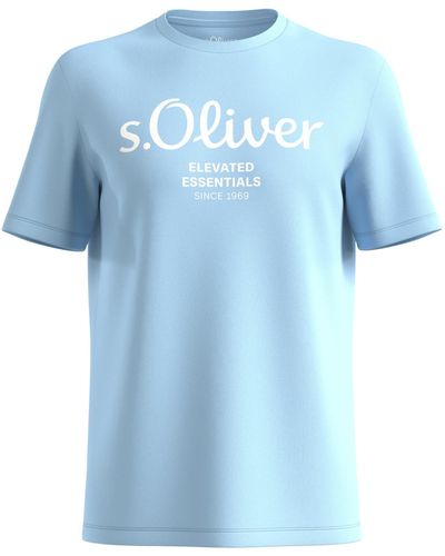 S.oliver 2146609 T-Shirt mit Logo - Blau
