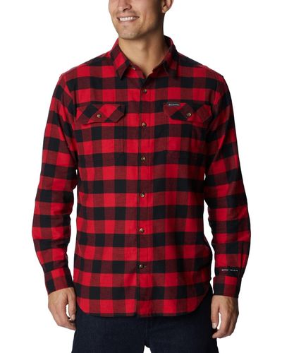 Columbia Flare Gun Cotton Blend Flannel Shirt - Red