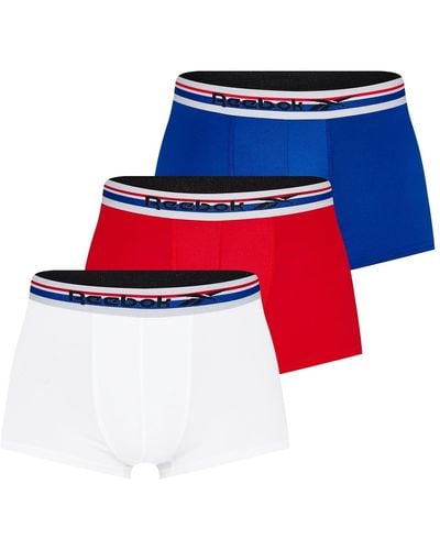 Reebok Calzoncillos de Hombre en Azul/Blanco/Rojo Boxershorts - Blau