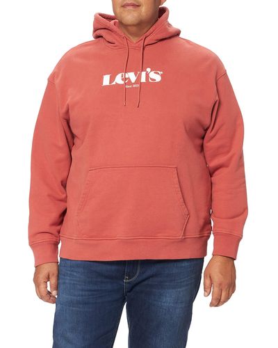 Levi's Relaxed Graphic Sweatshirt Hoodie Kapuzenpullover,Modern Vintage Marsala,XXL - Pink