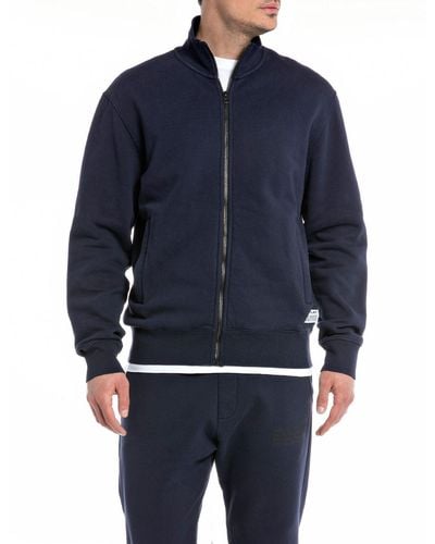 Replay Sweatshirt mit Reißverschluss Zipper - Blau